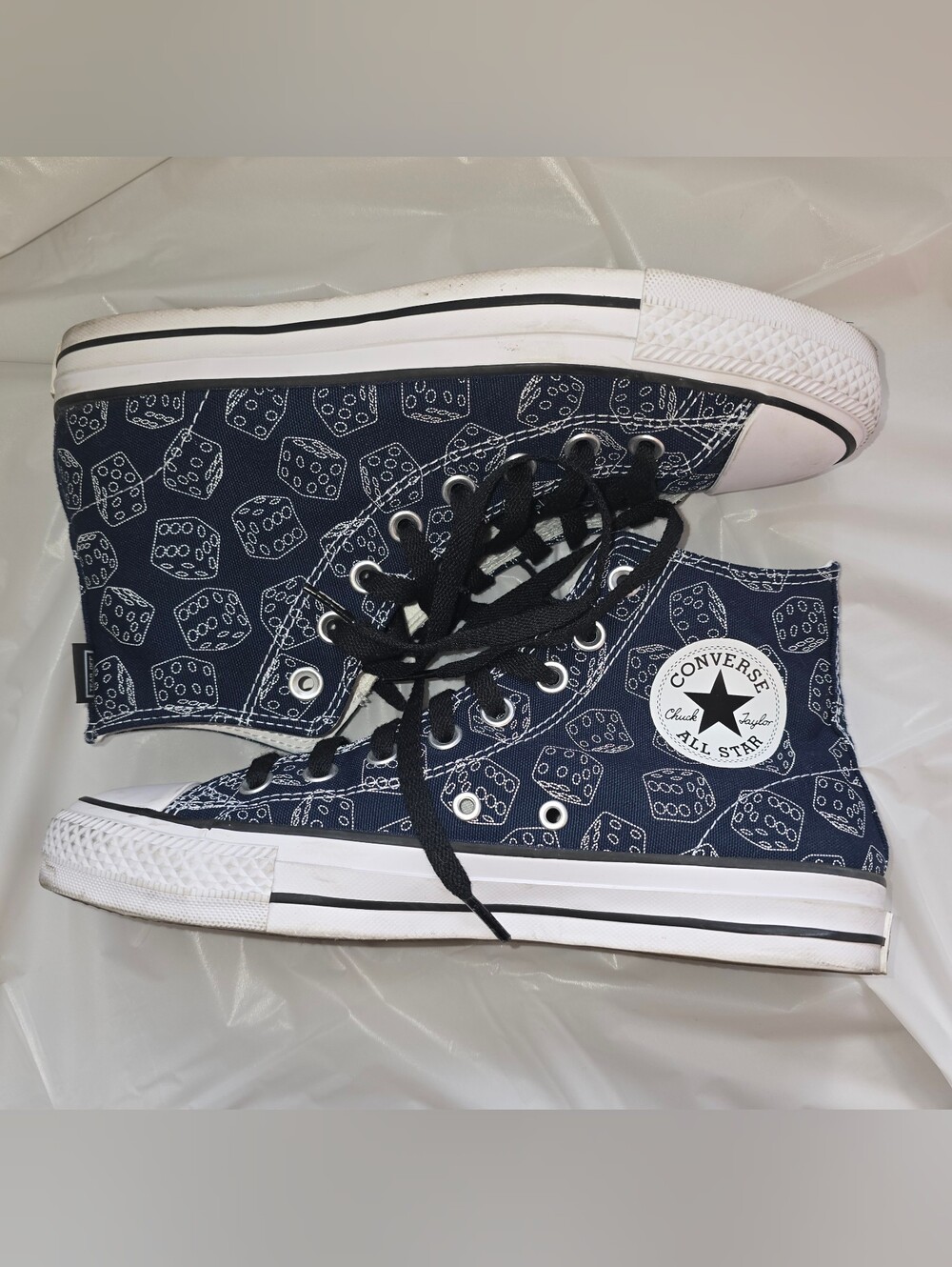 Blue Dice High Top Converse - Picture 3 of 5